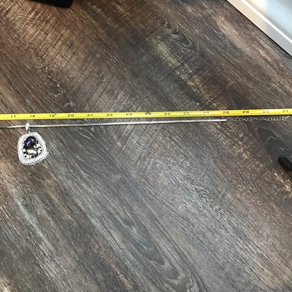 Silver toned multi stones pendant 31” necklace - Picture 6 of 7